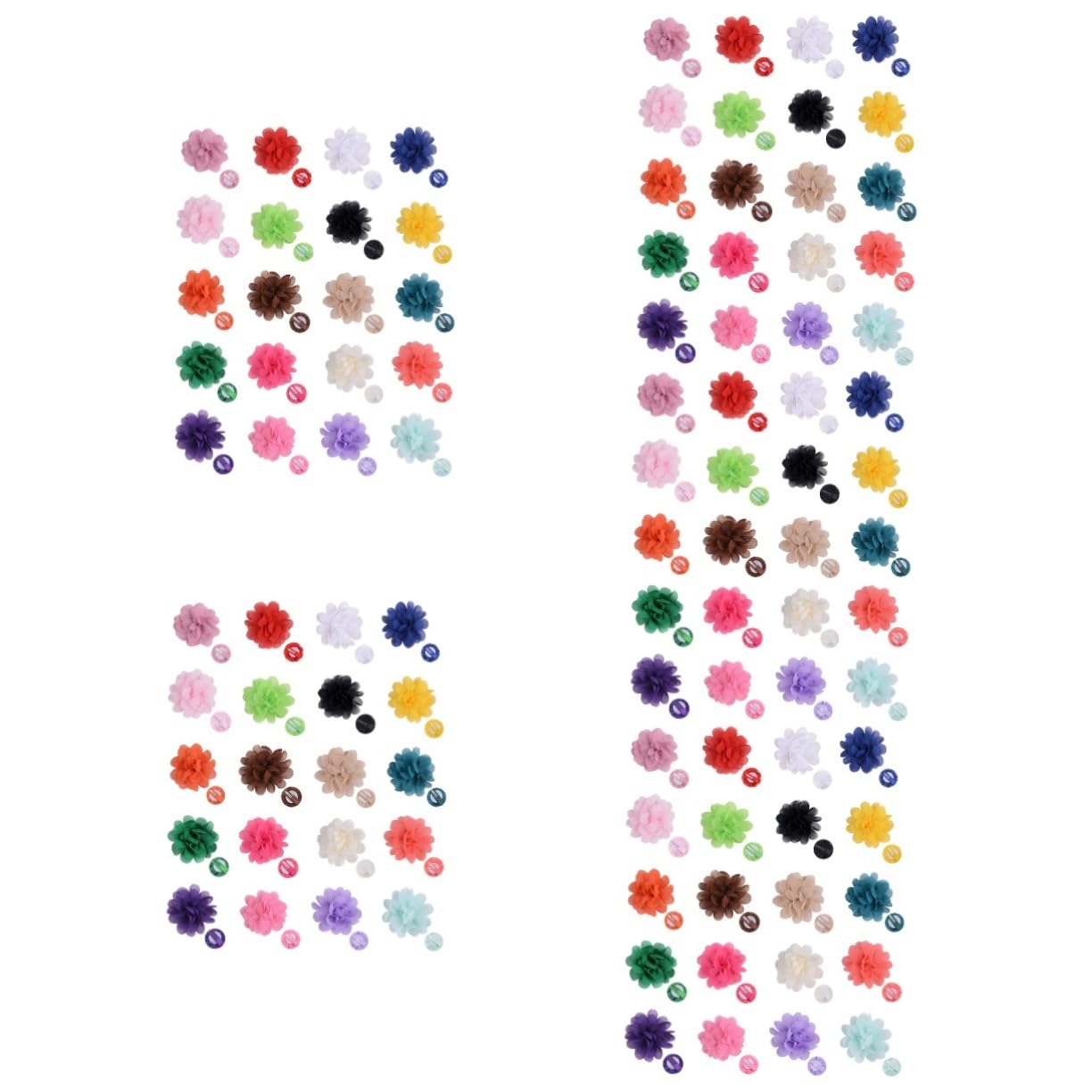VICASKY 100pezzi Pz Fermagli Per Chiffon Forma Di Fiore Per Bambine Accessori Colorati Per Festa Di Compleanno Matrimonio e Occasioni Speciali