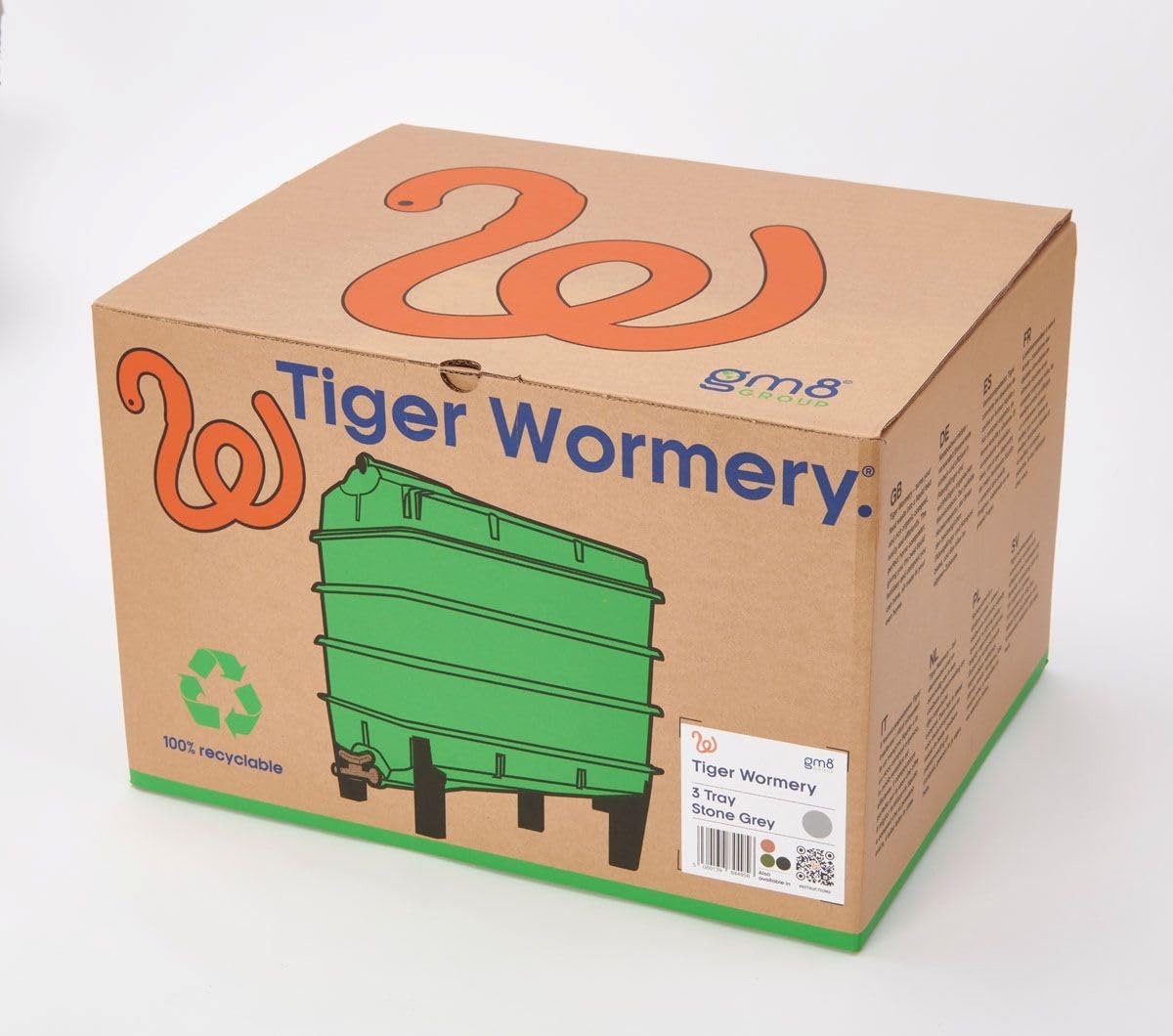 Tiger Wurmkomposter mit 4 Schalen, grau