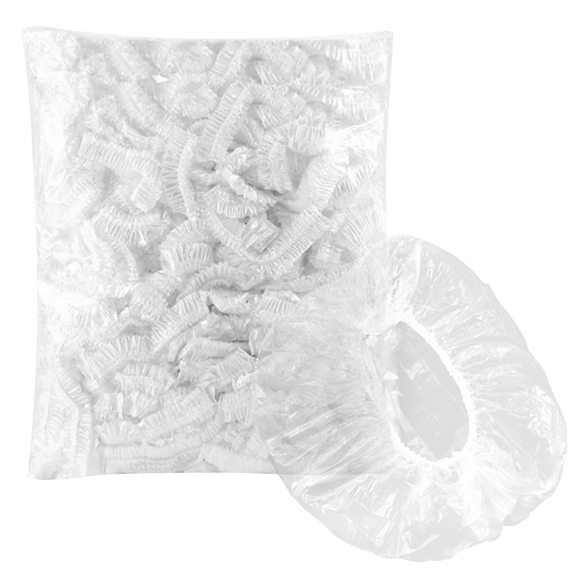 Queenbox 100pcs 4.7in Disposable Food Bowl Storage Cover, Transparent Elastic Fridge Fresh Keeping Bag for Bread Vegetable Fruit Meat Leftover