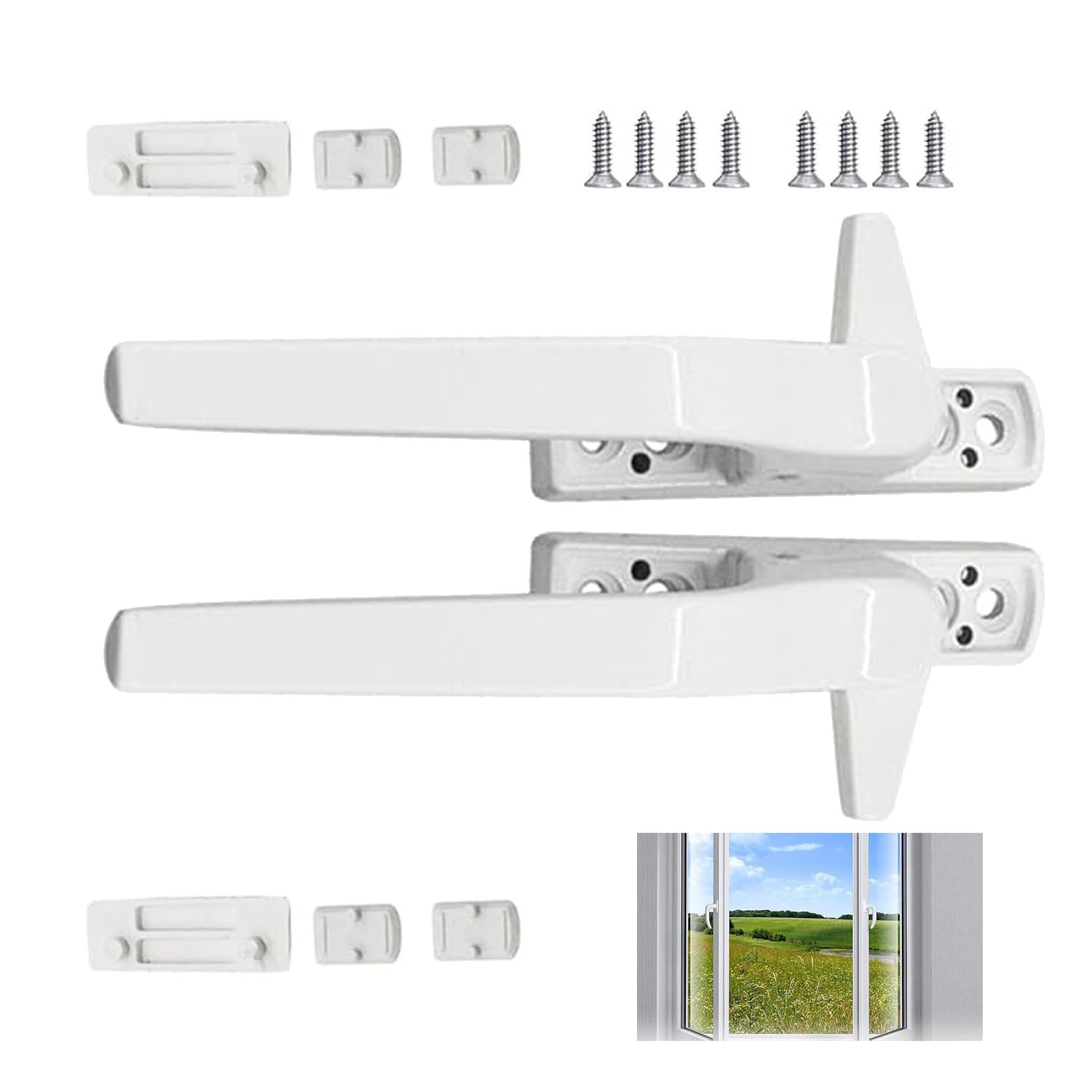 2 Pack Window Handles for UPVC Windows for Home Office Aluminum Alloy
