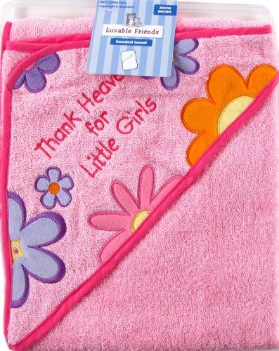 Image of Luvable Friends Thank Heaven Hooded Bath Wrap, Pink