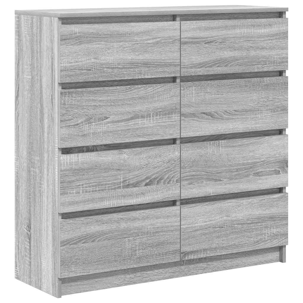 Générique Bufet Sonoma szary 100 x 35 x 99 cm z drewna inżynieryjnego, duży schowek do jadalni, meble wielofunkcyjne z wytrzymałym blatem, szafą do salonu lub wejściem
