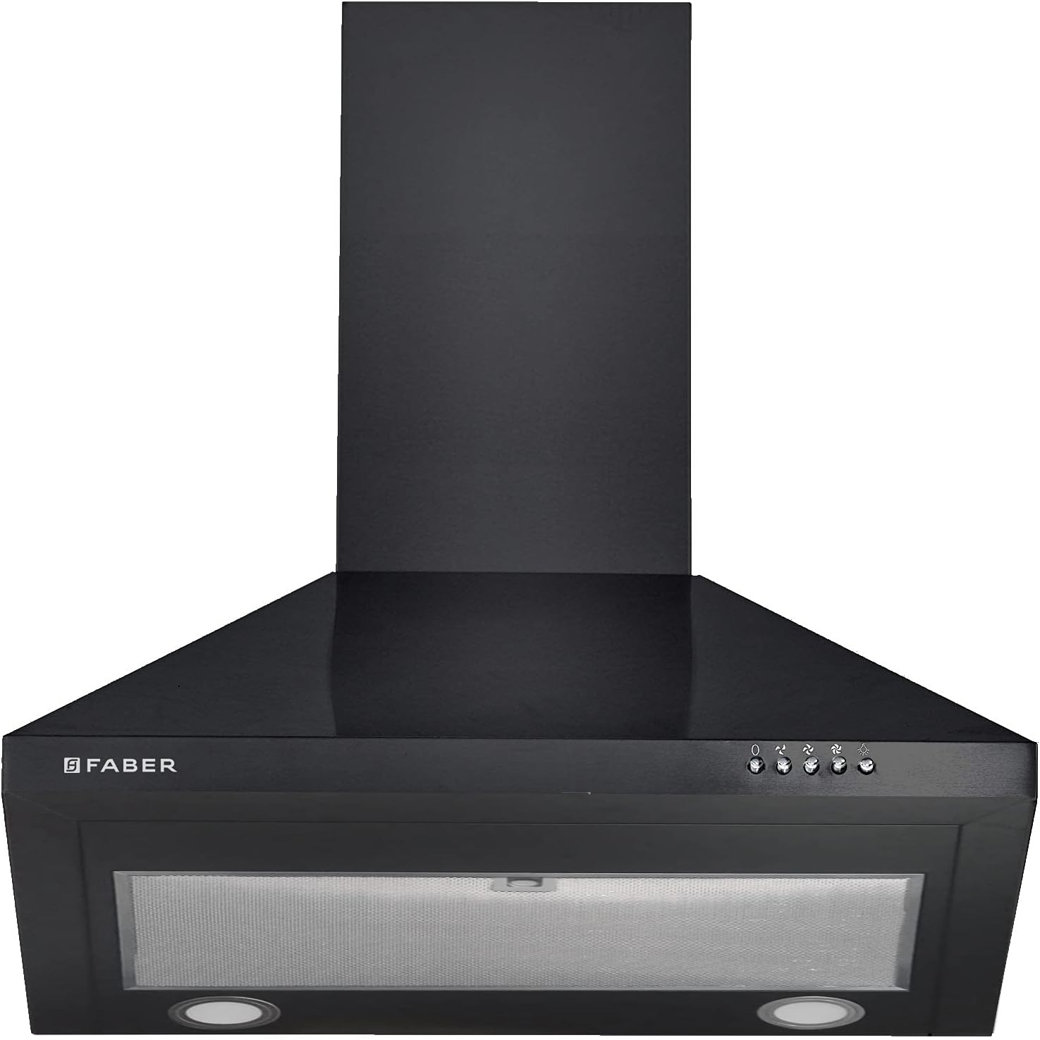 Faber 60 cm 800 m³/hr Pyramid Kitchen Chimney (Hood Royal PB PF BK 60, Cassette Filter,Push Button, Black)