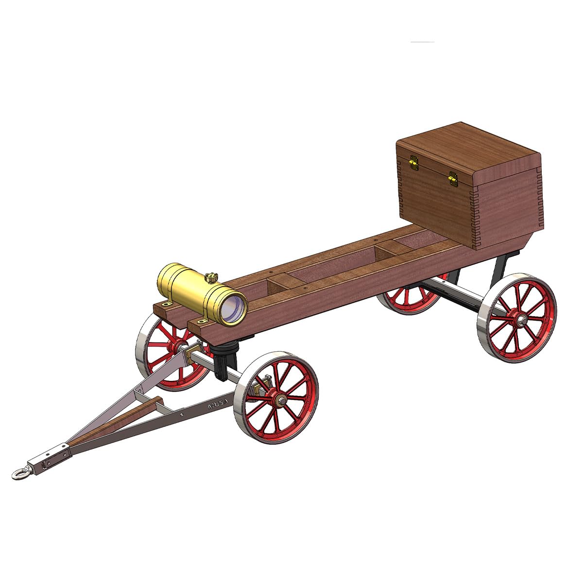 Metall 4-Rad-Lenkung Flachbett Transportwagen für HM-01 Hit and Miss Motor Modell + (Grundausstattungskasten+Kraftstofftank+Ölrohr) Zubehör-Triade + (CDI-Zünder+Zündkerze) Kit