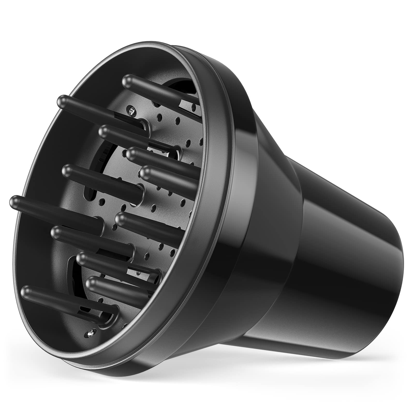 Universal Hair Diffuser Adaptable for Blow Dryers with D-1.7-Inch to 2.0-Inch, Professional Hair Dryer Diffuser Attachment for Curly or Wavy Hair(Black)