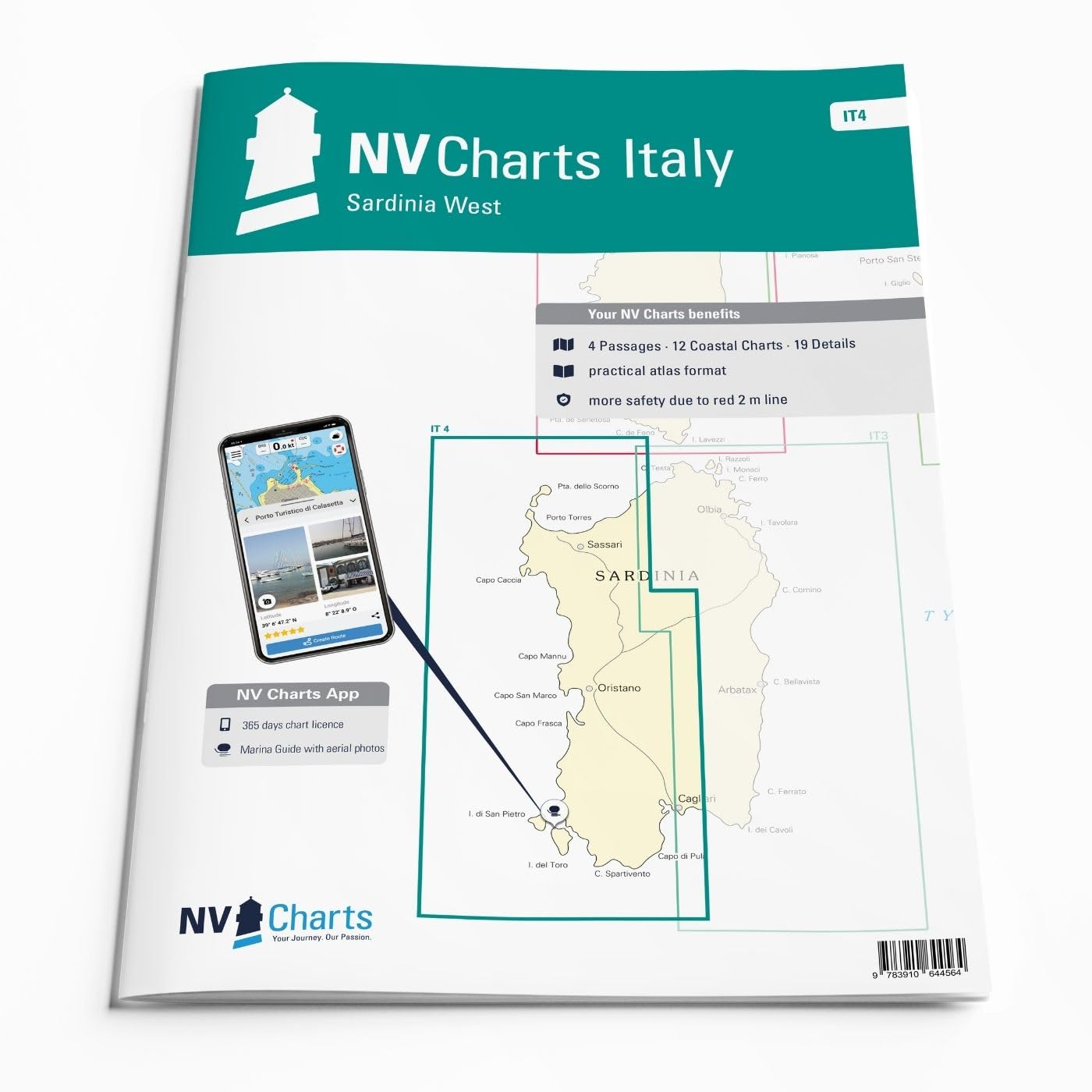 NV CHARTS Cartes Navigation Atlas Italie IT 4 Sardeigne Ouest