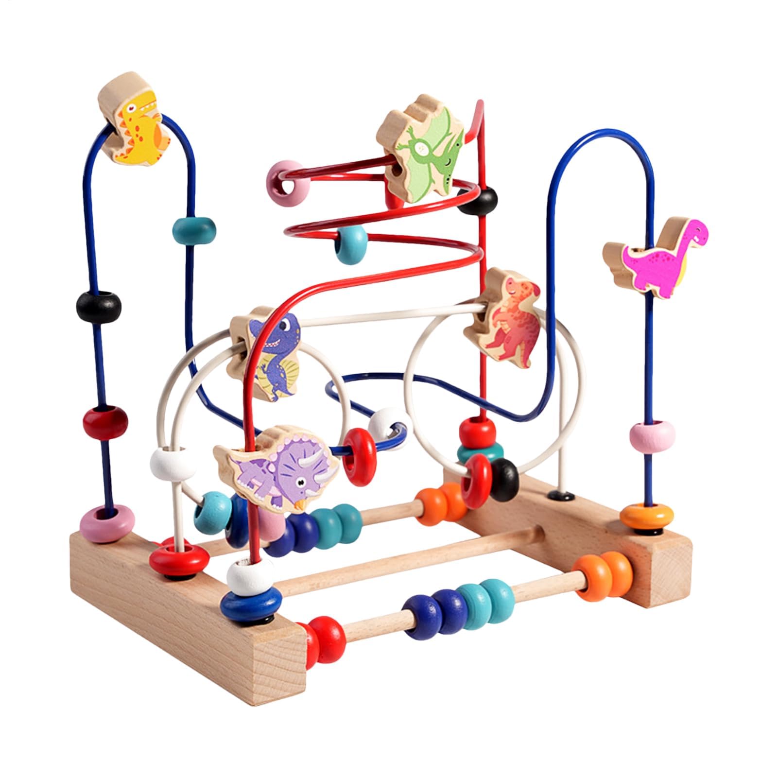 Muiltvoe Bead Maze Toys – 22.2x21x14.8cm Wood, Wooden Abacus Beads, Colorful Roller Coaster | Perfect For Kids Early Learning Play, Boys Girls Educational Development Creativity Fun Activity Toy