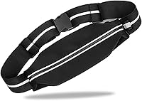 BOXERPOINT Triathlon Race Belt - Waterproof Neoprene Running Bib Holder, Reflective No-Bounce Waist Pack with Phone Pouch & 4 Gel Loops