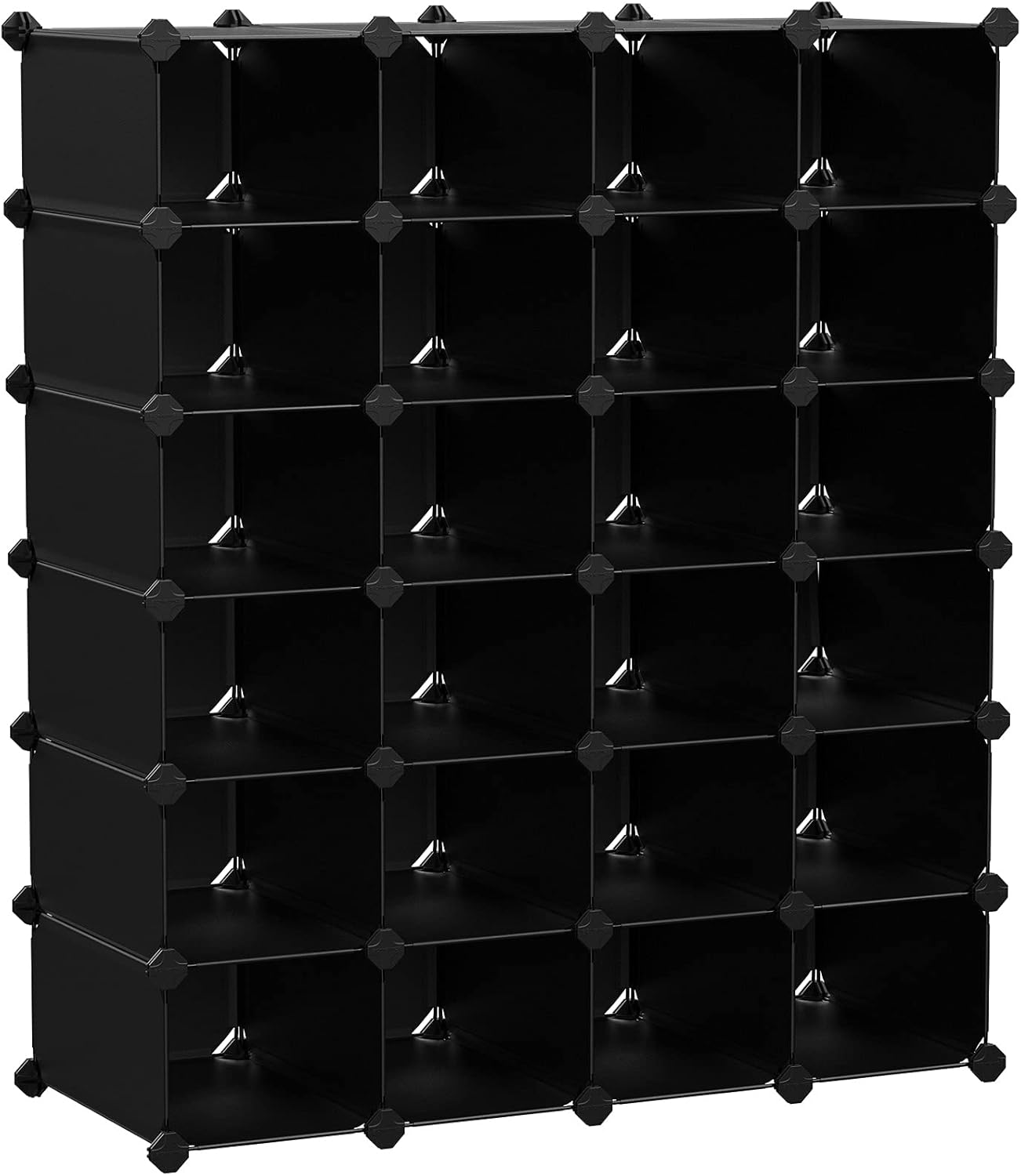 SONGMICS Shoe Rack, 24Cube Plastic Shoe Storage Organizer