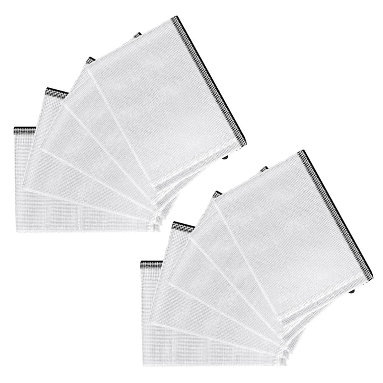Borse File Cerniera Nero 10 Pezzi Pvc per Documenti Ufficio | Impermeabili, Resistenti allo Sporco e Difficili da Rompere, Back To School Party, Uso Multifunzione