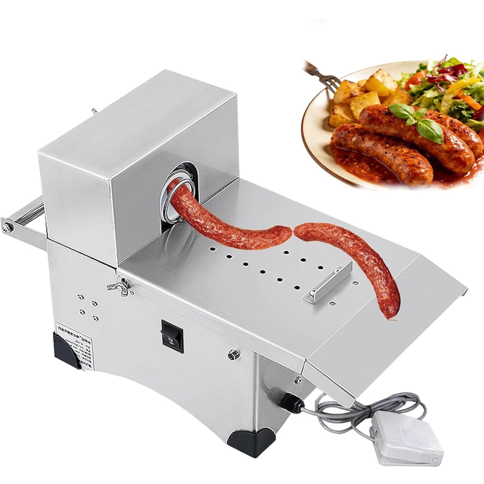 XNZJHPP Electric Sausage Tying Machine - Adjustable Length, Max Diameter 50mm, Easy to Clean, Ideals for Restaurants, Food Factories, and Home Use, Efficient Sausage Binding Solution