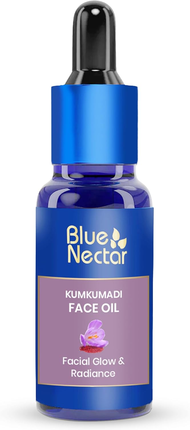 Blue Nectar Kumkumadi Oil for Face for Aging Skin | Ayurvedic Saffron Face Cleansing Oil | Authentic Kumkumadi Tailam Saffron Serum for Women & Men (30 ml, 26 Herbs)