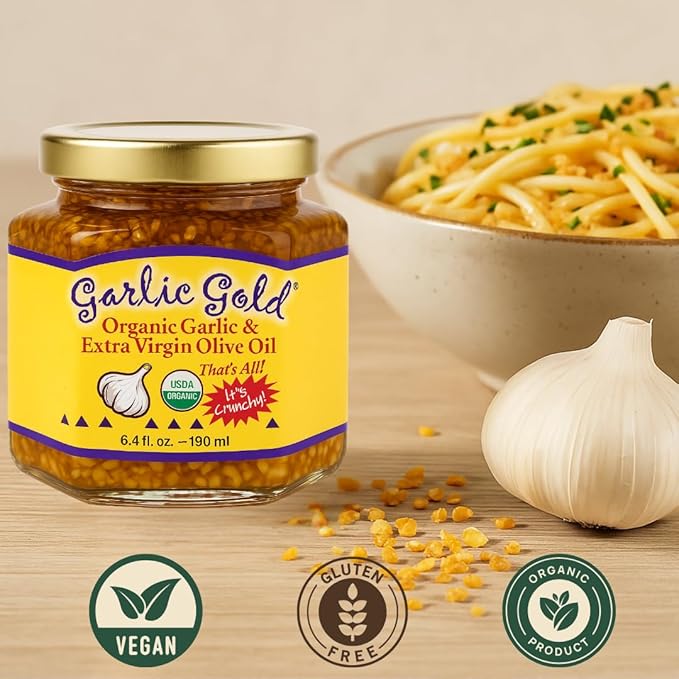 Garlic Gold, Nuggets de Ajo Orgánico en Aceite de Oliva Virgen Extra, 6.4 oz (Pack de 6) miniatura 3