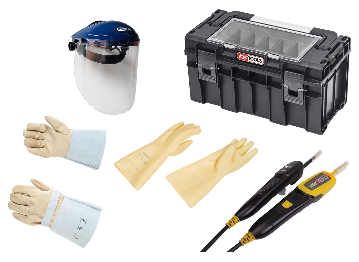 KS Tools 112.1432 - Kit de protección Individual (intervención de vehículos eléctricos/híbridos) - Equipo de Seguridad estándar - EPP Completo