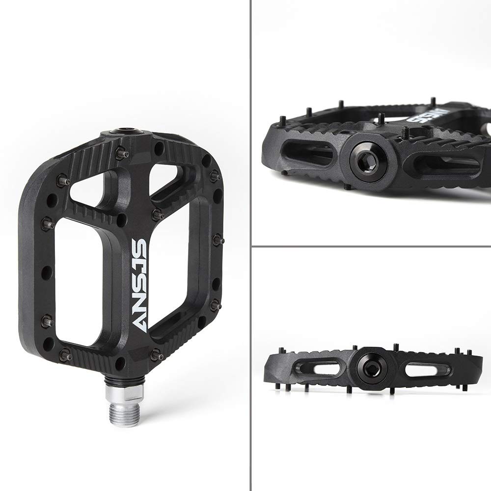 ROCKBROS Pédales de vélo de montagne à plateforme plate en fibre de ROCKBROS Pédales de vélo de montagne à plateforme plate en fibre de