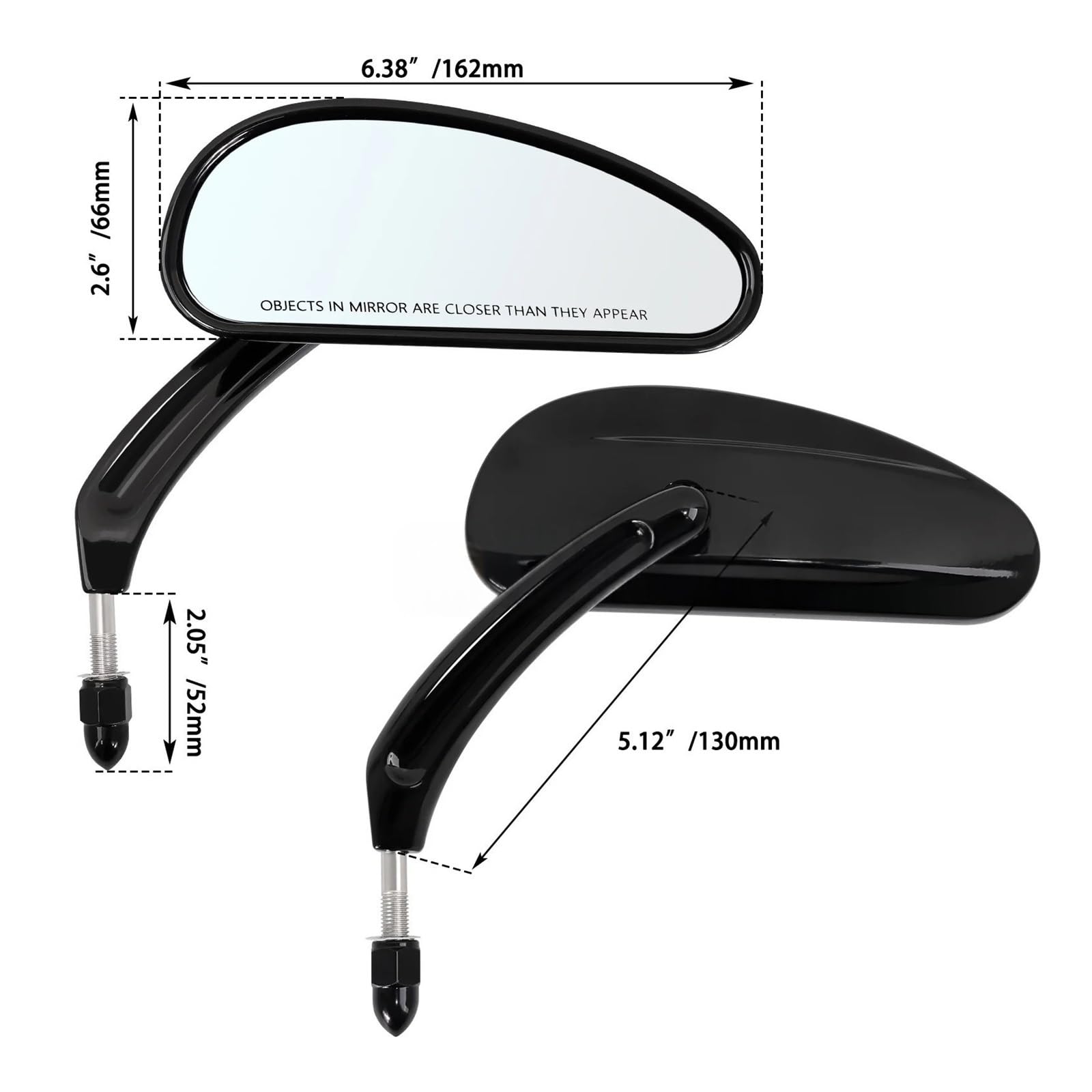 Rétroviseurs De Guidon De Moto 5/16 Pouces pour Har&Ley Dyna Touring Road King Softail Electra Street Glide Sportster Iron 883 Rétroviseurs Moto