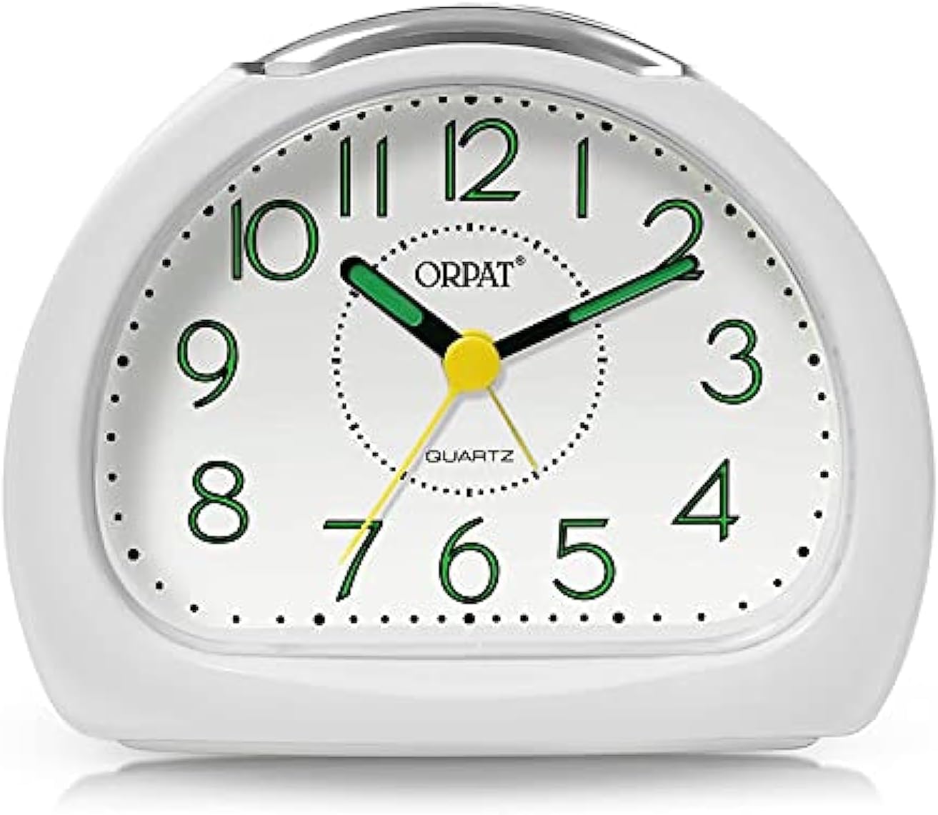 Ajanta Orpat Time Piece Beep Alarm Analog Clock (Small_140X114X74 Mm, White,Plastic)