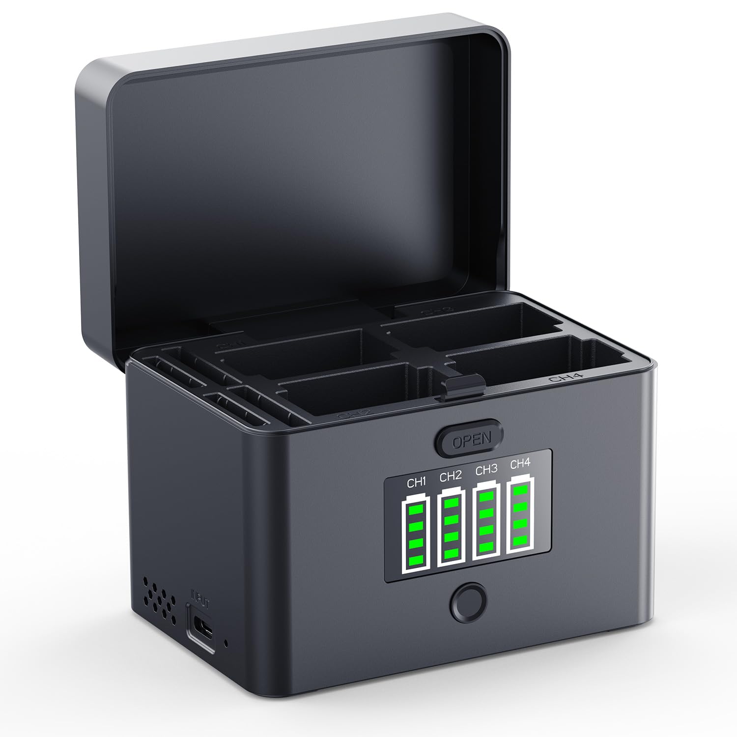 K&F CEONCEPT NP-FZ100/LP-E6NH Schnellladegerät mit LED-Anzeige und intelligenter Ladefunktion, geeignet für SD/CFA- und CFB-Speicherkarten. (Batterien Nicht im Lieferumfang enthalten)