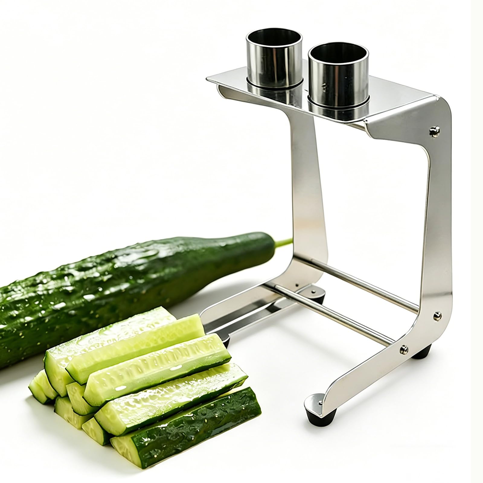 Cortador de pepino para sushi, máquina de palitos de zanahoria con 3 cuchillas, acero inoxidable 304, diseño en ángulo, para ensaladas, preparación de comidas