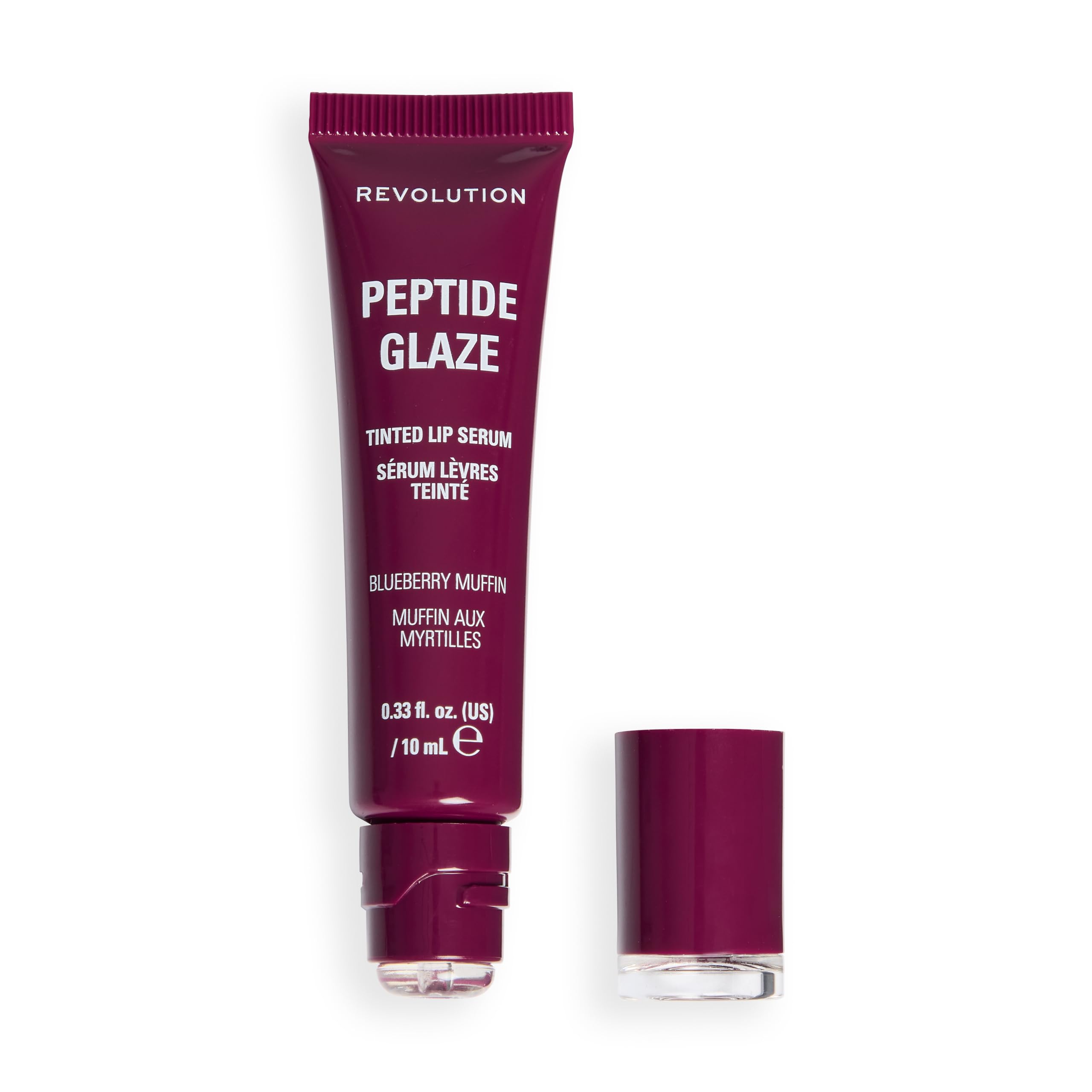 Revolution - Peptide Glaze - Tinted Lip Serum - Hydrating - 10ml - Blueberry Muffin