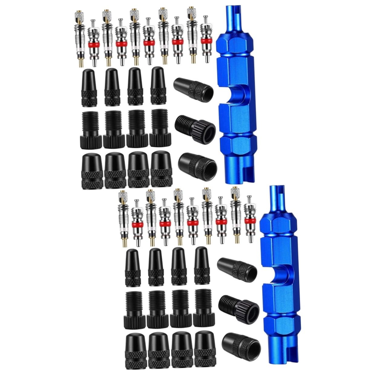 BESTonZON Ventiladapter Auto Ventilkernwerkzeug Ändern Entfernung Luft reifenventil Adapter Fahrradventil Adapter Set Stängel Kappen Stielabdeckung Radstamm Aluminiumlegierung Black