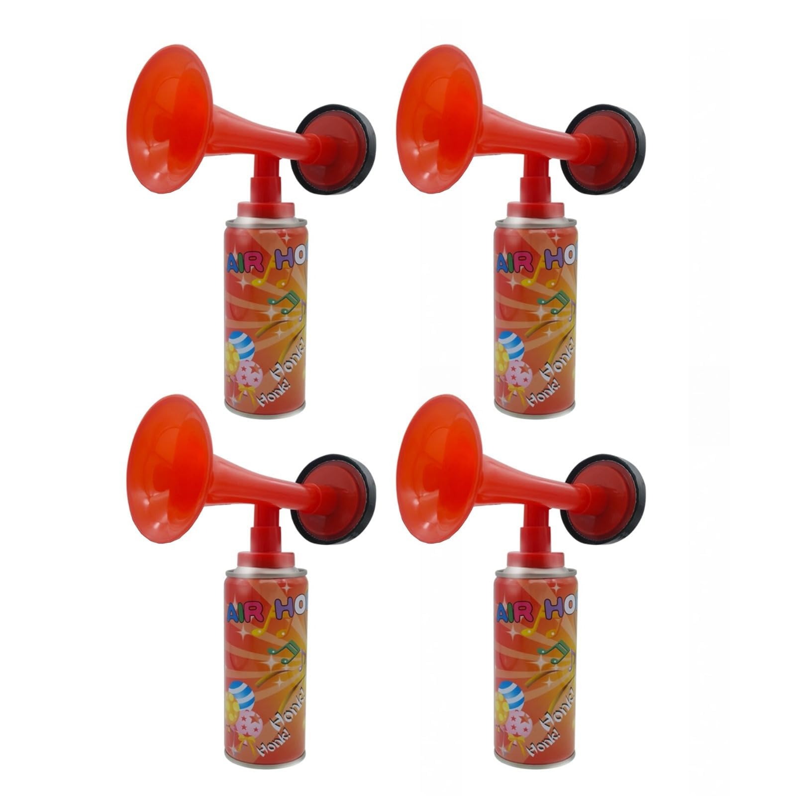 MSQUARE Football Trumpet Plastic Horn, Powerful & Loud Sound Output, Vibrant Colour, Portable And Lightweight, Fun Accessory For Parties & Sports Events (4Pcs)