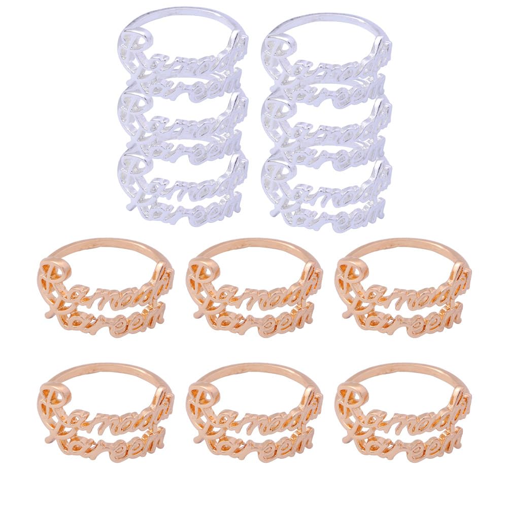 CTRLZS 12PCS Ramadan Napkin Rings Set Kit Eid Mubarak Muslim Islamic Dinner Table Home Decoration Alloy Napkin Buckle Set Kit Gifts