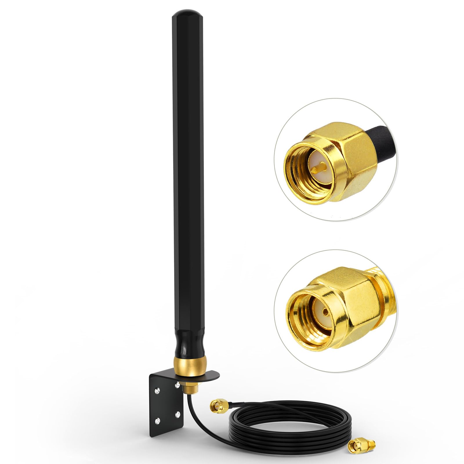 Superbat Antenna 4G LTE Esterna 698-2700MHz 8dBi Omnidirezionale Impermeabile Montaggio a Parete Cavo RG174 3m con Connettori SMA/RPSMA Compatibile Router e Amplificatori di Segnale.
