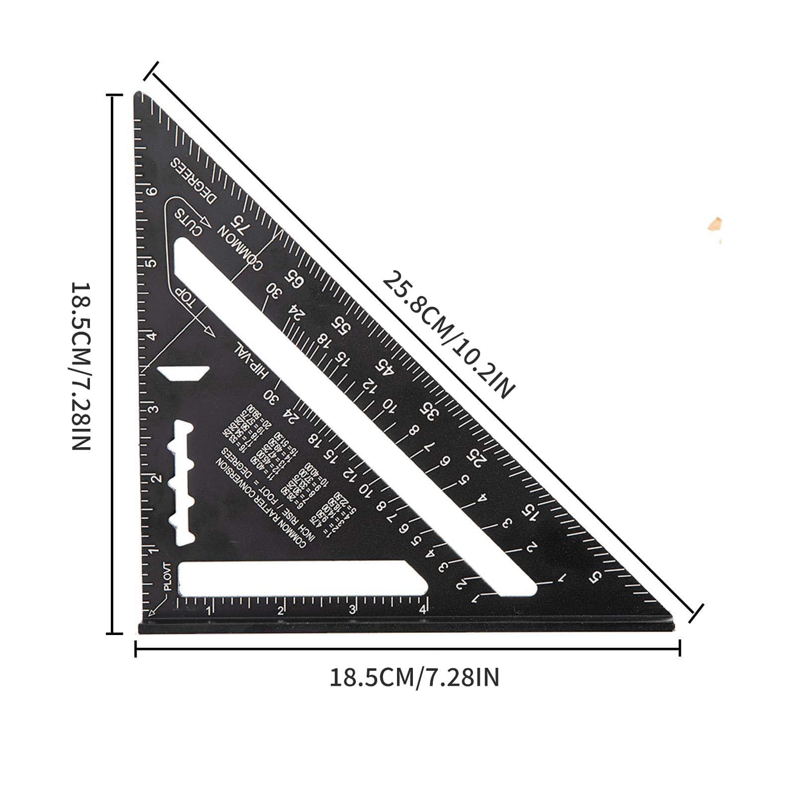 7 Inch Carpenters-Square-Aluminium Speed Square, Versatile Set Alloy Square Multi-Functional Carpenter's Tool - Image 2