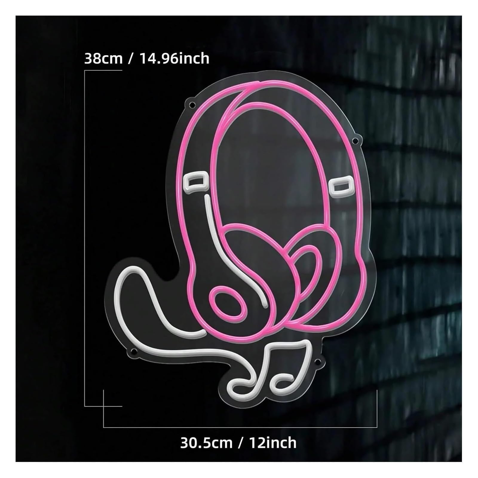 Ideas creativas para regalos con letreros de neón Para estudio de música con letrero neón, auriculares para decoración pared