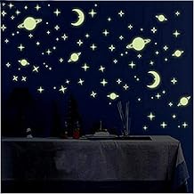 DreamKraft Fluorescent Night Glow in The Dark Star Wall Sticker (Pack of 5 Sheet, Green)(Vinyl), Self-Adhesive, 30 x 24 x 1 Centimeters