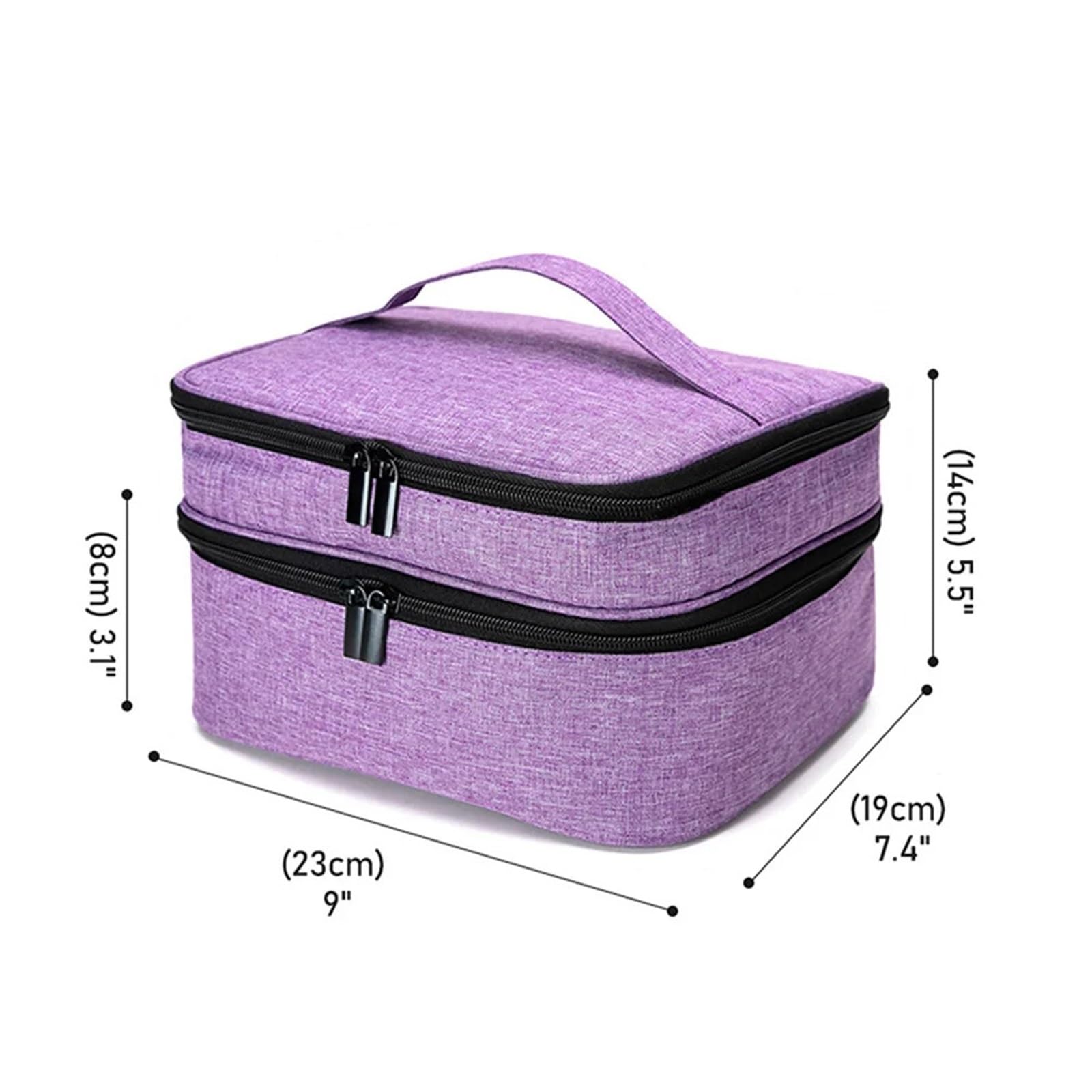 Nagellack Organizer Tasche Doppellagige Nagellack-Organizer-Tasche, große Kapazität, tragbare Aufbewahrungstasche for ätherische Öle for Kosmetik und Make-up-Werkzeuge auf Reisen