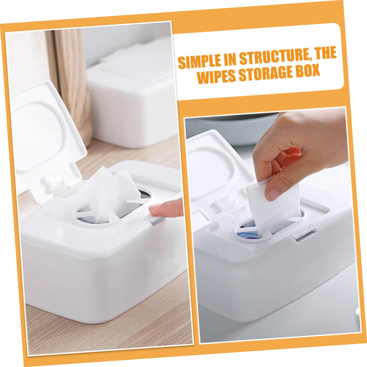 MAGICLULU 4 Ensembles pour Lingettes Humides Étui À Lingettes pour Bébé Contenants D'essuyage Rechargeables Distributeur De Mouchoirs Humides PP Blanche 2 Pièces * 4