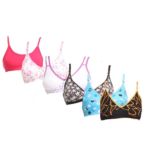 Buy LIME Printed Bras for Women (Pack of 6) (b, 30) at Amazon.in