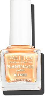 Pacifica Natural Nail Polish – Plant Magic Orange Nail Polish - Plant Based, Non-Toxic & Clinically Tested - Lasting Colors, Glossy, Chip-Resistant, Clean Beauty, Dermatologist Approved, Tangerine Pop