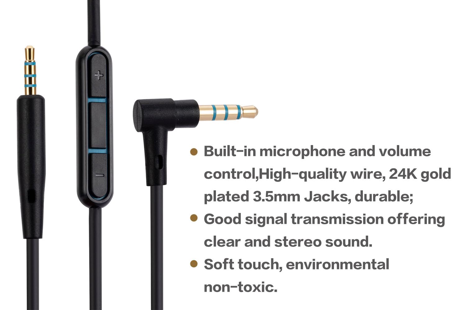 Uncle Light Replacement Audio Cable For Bose Headphones - 5ft Cord For QC25/QC35/OE2 Models