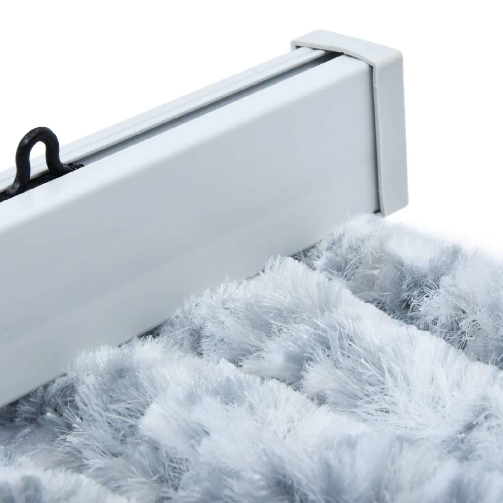 Tidyard Moustiquaire Rideau de Porte Protection Contre Insectes Anti-Moustique Mouche Caravane Blanc et Gris 56x200 cm Chenille