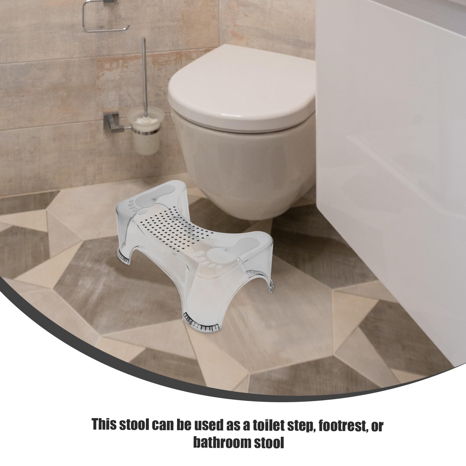Abaodam Sgabello Bagno per Bambini Piedini Antiscivolo in Pet, Sgabello Rialzato per Toilette, Affidabile e Sicuro per Ragazzi e Anziani, per Bagno