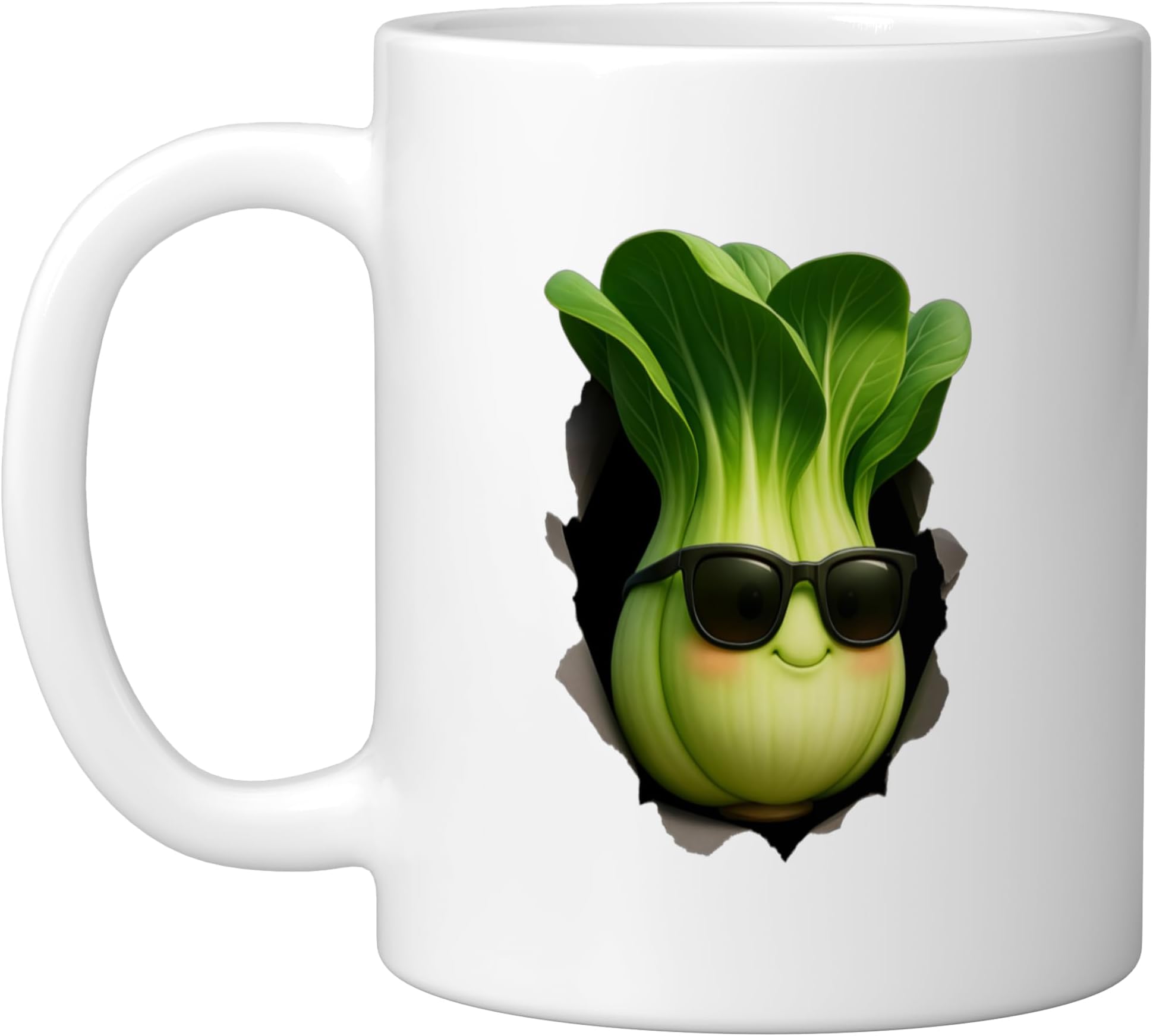 Bok Choy Ceramic Mug, White