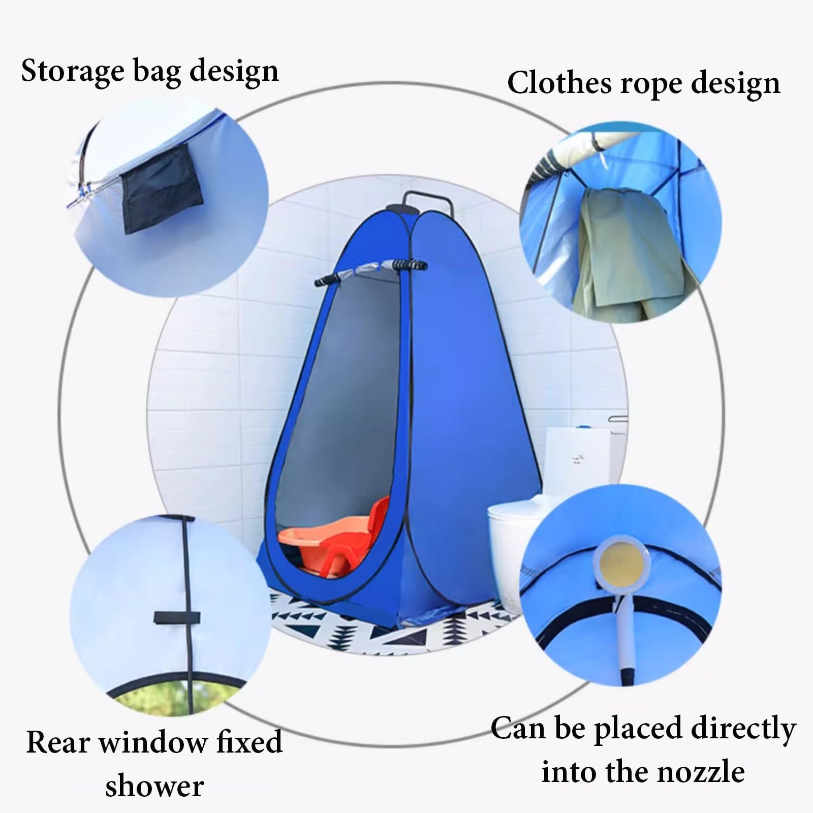 Tenda fasciatoio portatile da campeggio con protezione solare per spogliatoio, doccia, campeggio, viaggi