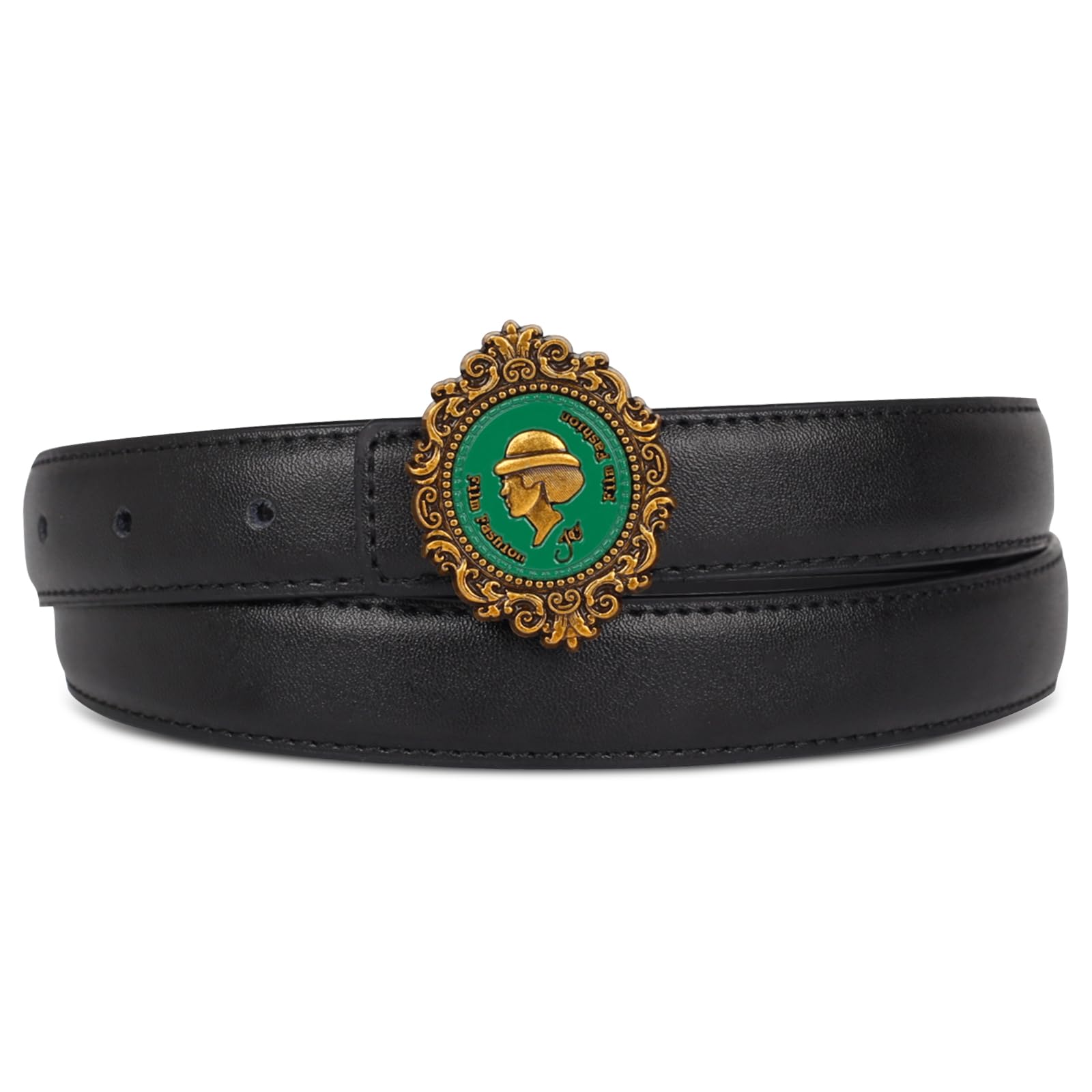 Women's Leather Belt with Buckle - Ideal for Dresses, Jeans, and Coats