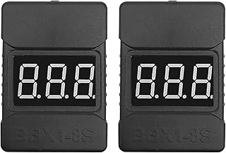 SUPULSE LiPo Battery Checker, RC 1-8S Battery Tester Monitor, Low Voltage Buzzer Alarm with LED Indicator for Lipo Life LiMn Li-ion Battery (2 Pack)