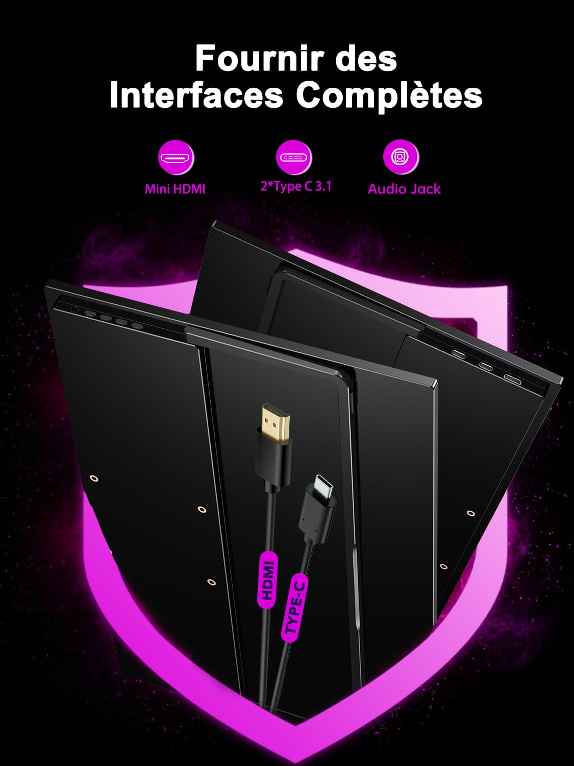 UPERFECT 17,3 Pouces 4K QLED Écran Portable 1500:1 500 Nits 100% DCI-P3