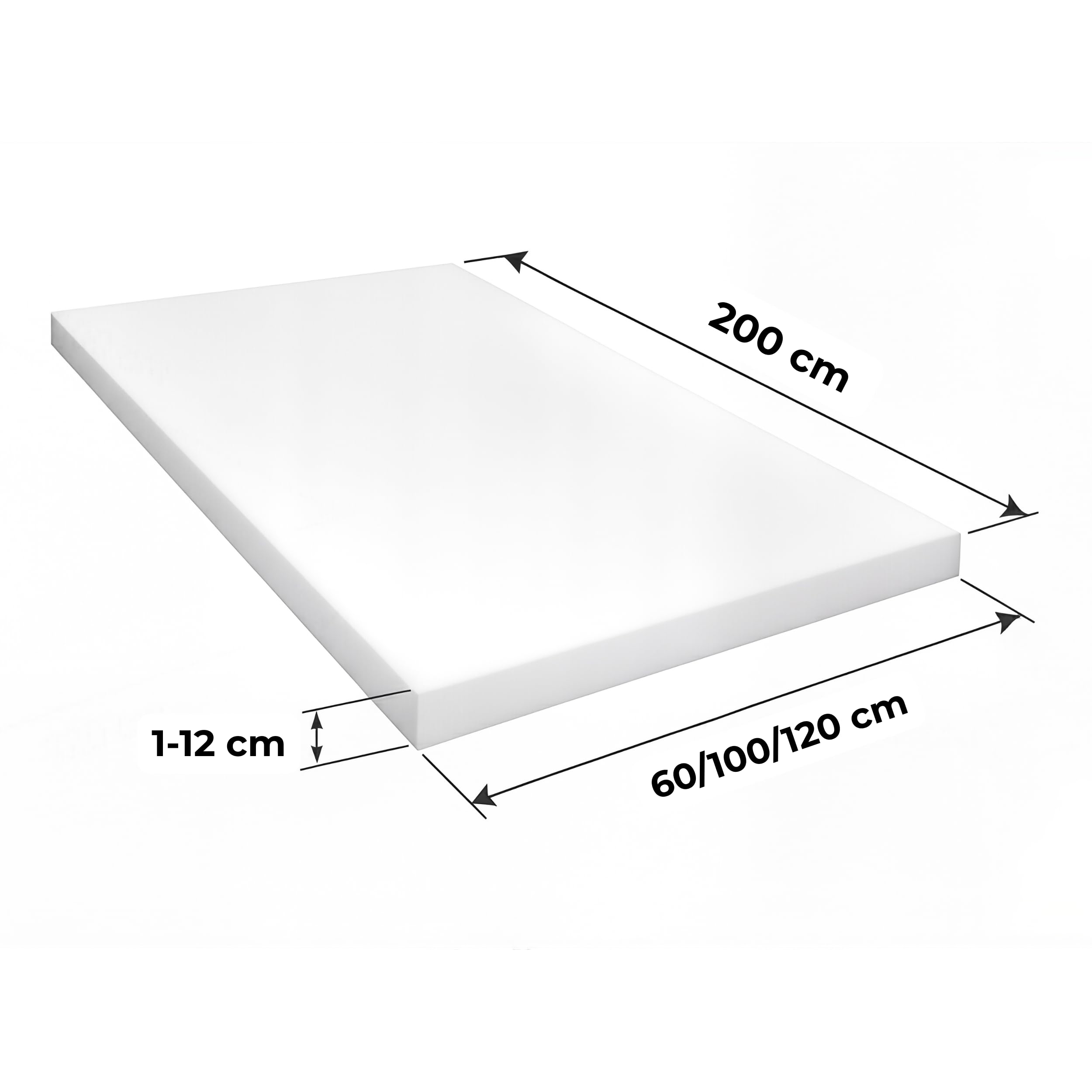 FORTIS POLSTER Schaumstoffplatte RG18/28 60 x 200 x 2 cm Polyurethan zuschneidbar Oeko-TEX Standard 100 EU
