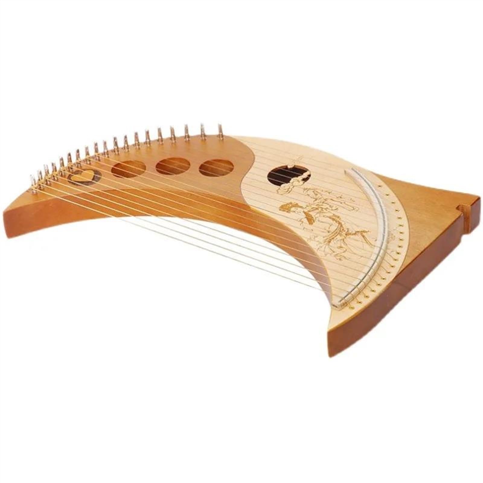 Anfänger harfe Tragbares Instrument Mit 19 Saiten Lyraharfe Und Ersatzsaite(Without Bag)