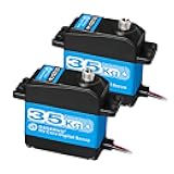 Pack of 2 RC Servo 35KG Steering Servo 7.4V Digital Motor Stainless Steel Gear High Torque Waterproof for DIY Robotic RC Cars