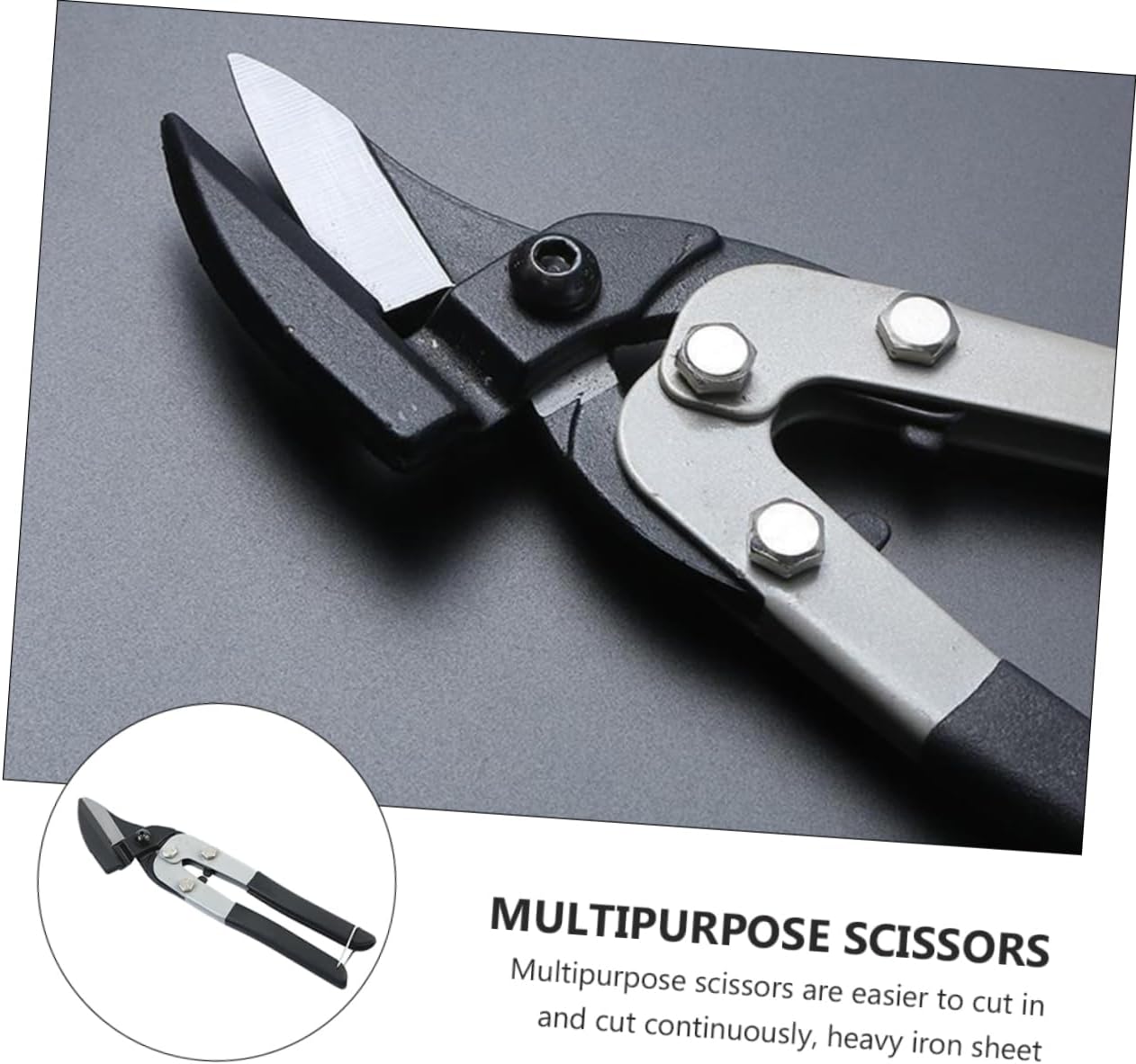High Frequency Heat Treated Tin Snips Industrial Iron Shears Sharp Cutting Anti-skid Comfortable Handle