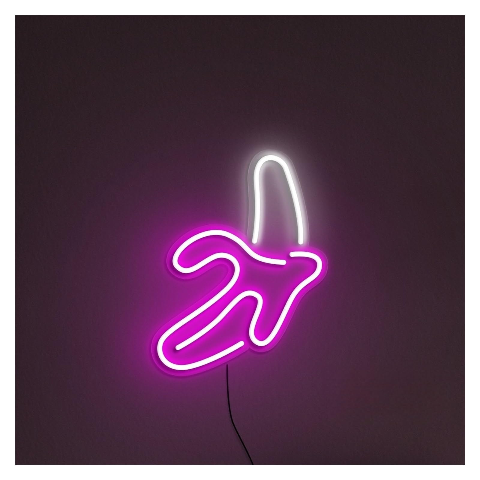 RONGCH Hanging Art Signs Banana Neon Sign, Suitable for Fruit Shop Decor with Brightness Adjustable 30cm×24cm(Pink)
