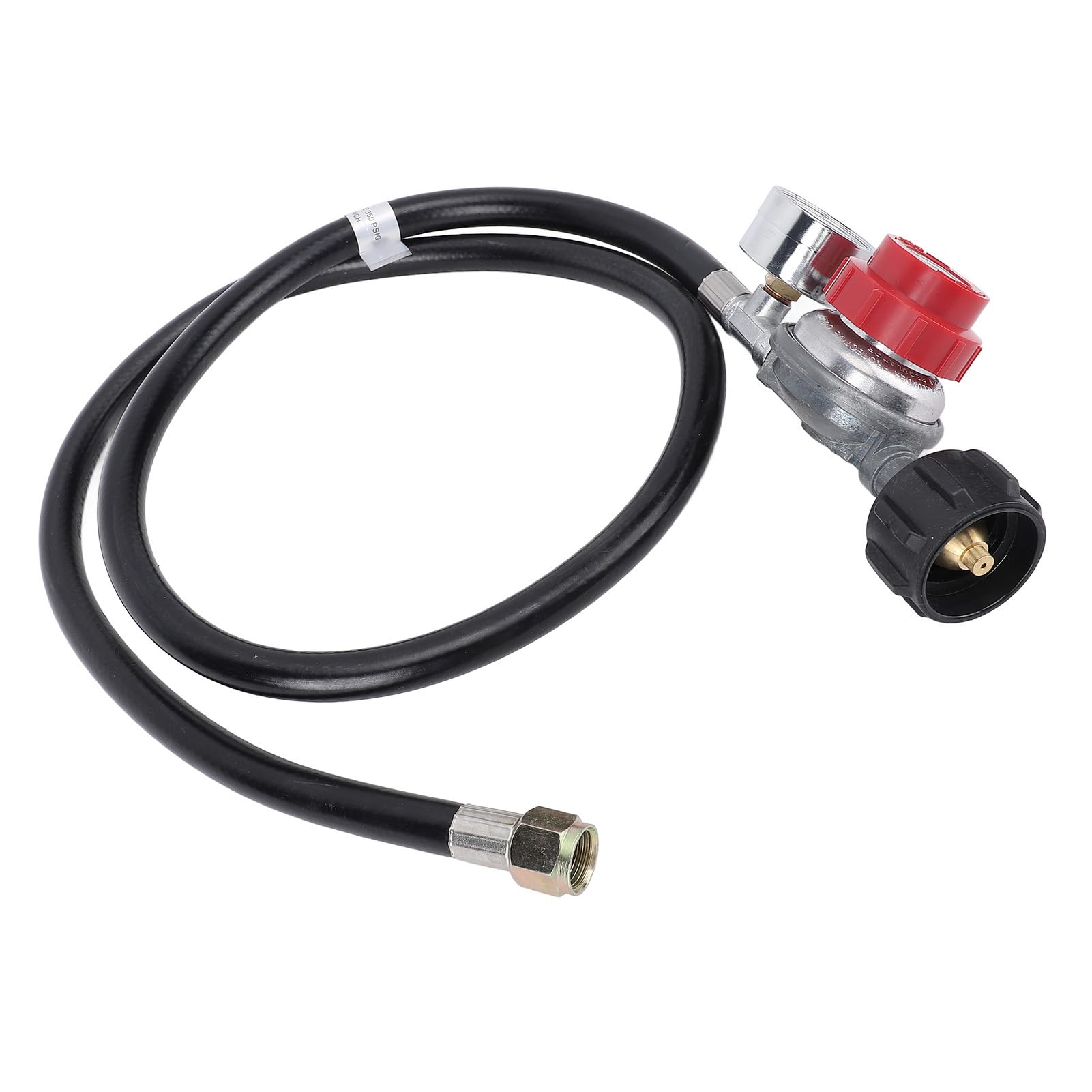Regulowany wysokociśnieniowy regulator C3H8 od 0 do 30 PSI z wężem o długości 4 stóp i manometrem od 0 do 60 PSIG – Wydajność 130 000 BTU – Kompatybilny z grillami, frytownicami,
