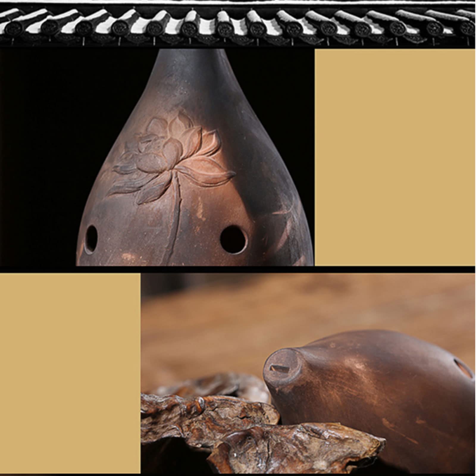 flet bambusowy, Chiński instrument ceramiczny z otworem, starożytny muzyczny Shakuhachi Dizi, profesjonalny gliny